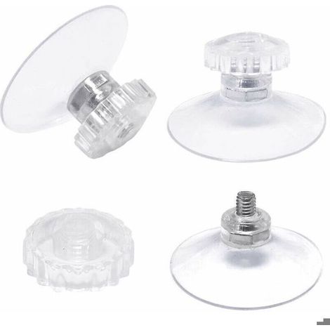 Bellerise - Packung Mit 30 Saugnäpfen Mit Gewinde Und Rändelmuttern Ø 45 Mm, Transparent, Für Auto, Camping, Fenster, Sonnenschutz