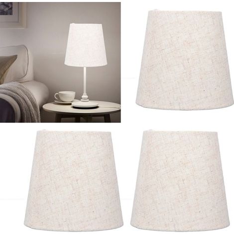 Bellerise – 3er-set Leinenlampenschirme – 15 × 14 × 11 Cm – Hochwertiger Stoff, Sanftes Licht – Wohnzimmer, Schlafzimmer, Küche