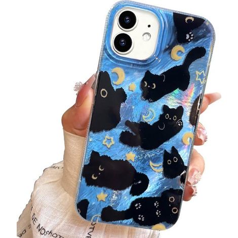 Bellerise – Kompakte Schutzhülle Für Iphone 11, Design Mit Schwarzer Katze, Niedlich, Elegant, Flexibel Und Dünn, Aus Stoßfestem Tpu.