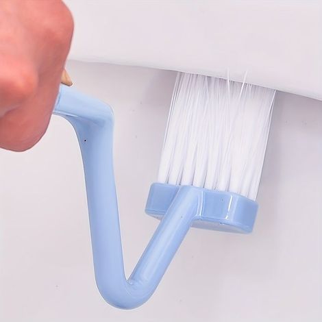 Bellerise - Blaue V-förmige Toilettenbürste: Innovatives S-kurven-design Für Eine Effiziente Reinigung Des Inneren Der Toilettenschüssel.