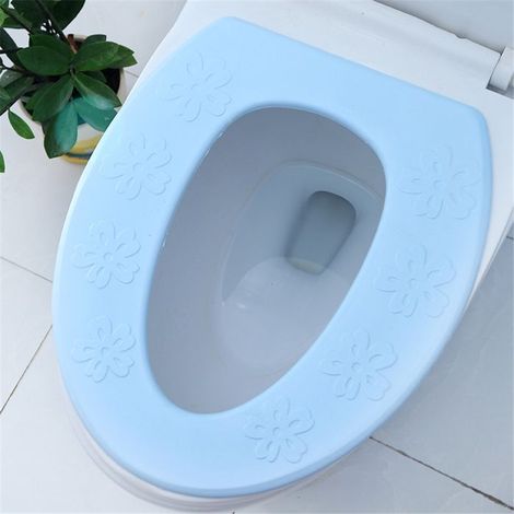 Bellerise – Eva-toilettenkissen – Dick, Warm, Wasserdicht, Blaues Blumenmuster
