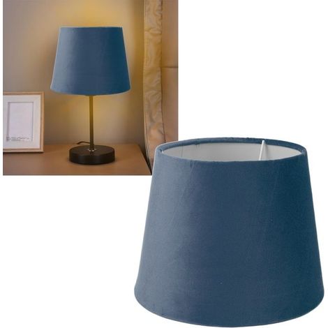 Bellerise – Konischer Lampenschirm Aus Samt – Kompatibel Mit E14/e27-leuchtmitteln – Elegante Dekoration – Für Schlaf- Und Wohnzimmer – Blau