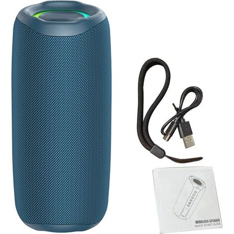 Bellerise – Tragbarer Rgb-lautsprecher – 52 Mm Hifi-sound – Kräftiger Bass – Für Zuhause/partys – Blau