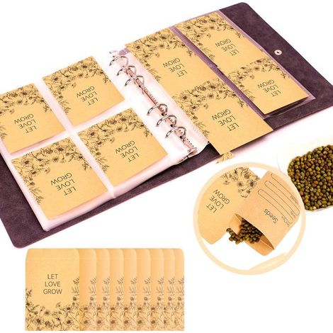 Bellerise – 1 Set Saatgutaufbewahrungshüllen (inkl. Aufbewahrungsbox) – Wiederverschließbare Organizer-beutel