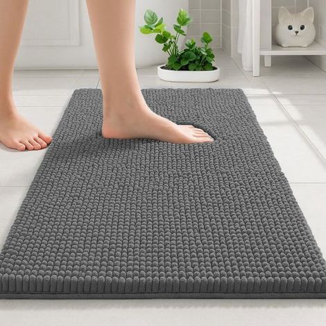 Bellerise - Plüsch-badematte 50 X 80 Cm, Rutschfest Und Saugfähig (dunkelgrau)