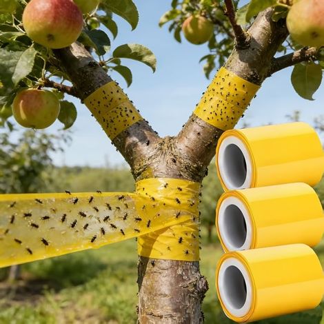 Bellerise – Selbstklebender Insektenschutzring Für Obstbäume – 10 Cm Breit, 500 Cm Lang – Insektenfangband