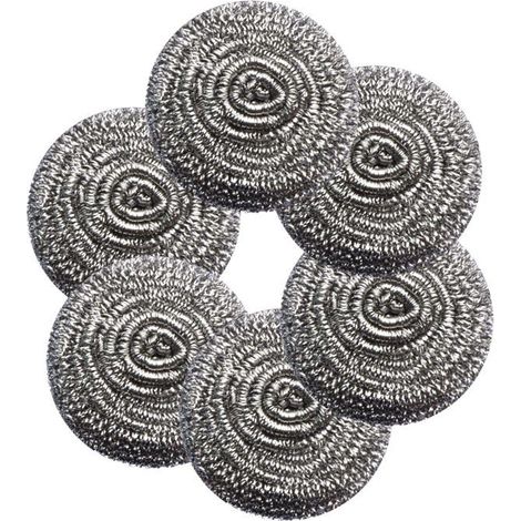 Bellerise – Ein Set Aus 6 Stahlwollbürsten Mit Flexiblen Pads, Ideal Zum Reinigen Von Geschirr, Töpfen Und Pfannen