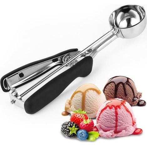 Bellerise - Eiskugelportionierer Aus Edelstahl, Ideal Zum Servieren Von Eiscreme, Melonenbällchen, Fleischbällchen Und Kuchen.