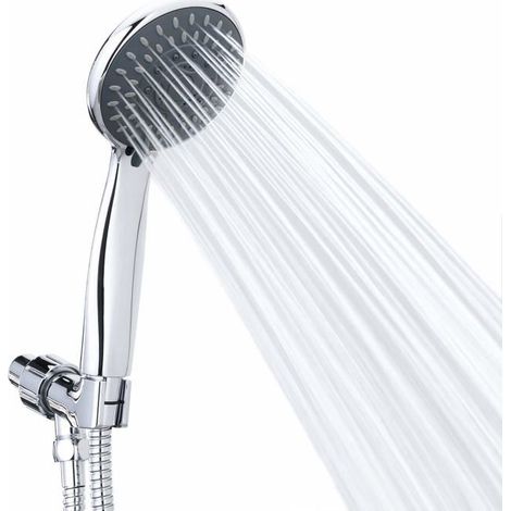 Bellerise – Hochdruck-handbrausekopf Mit Kraftvollem Wasserstrahl, Ausgestattet Mit Einem Edelstahl-brauseschlauch Und Einer Verstellbaren Halterung.