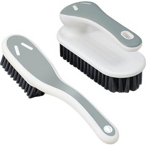 Bellerise - Reinigungsbürste Mit Weichen Borsten, Fleckenentfernerbürste, Wäschebürste, Kleine Bürste Für Teppiche Und Turnschuhe, 2er-set (grau)