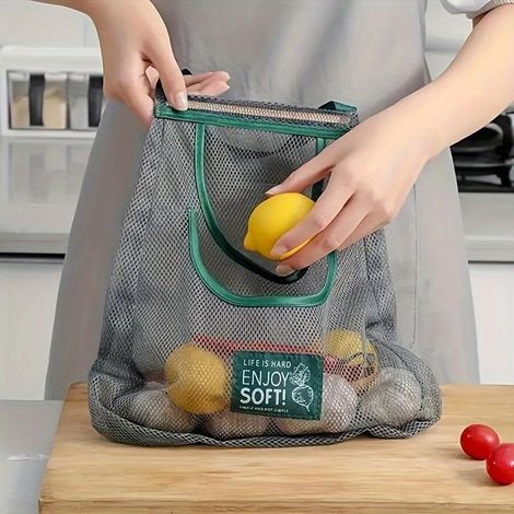 Bellerise – [reiseaufbewahrung] Tragbarer Hängebeutel Für Obst Und Gemüse – Multifunktionaler Küchenaufbewahrungsbeutel Aus Netzgewebe
