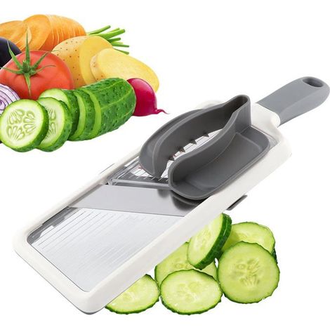 Bellerise – Multifunktionale Mandoline Mit Verstellbarer Edelstahlklinge, Gemüseschneider Und Käsereibe