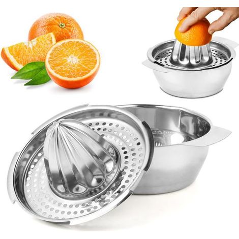 Bellerise - Manuelle Zitruspresse Aus Edelstahl, Manuelle Zitronenpresse, 13,8 Cm Durchmesser, Spülmaschinenfest, Profiqualität.