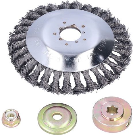 Bellerise – 15 Cm Trimmerkopf – Gedrehter Stahldraht Mit Schutzvorrichtung – Zum Unkrautjäten Und Reinigen Von Metall – 15 Cm