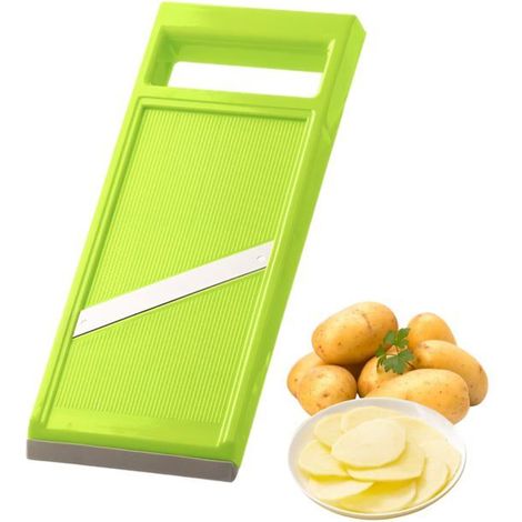 Bellerise - Kartoffelchipsmaschine, Handschneider Aus Edelstahl, Kartoffelschneider, Gemüseschneider, Pommes-maschine (grün)