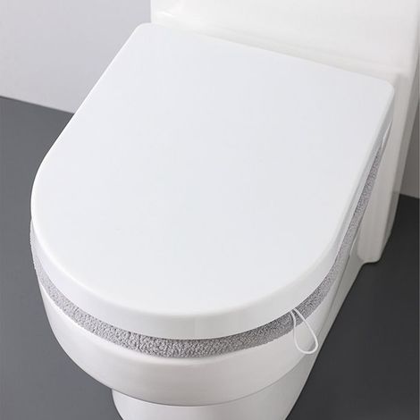 Bellerise – Winter-wc-sitzbezug – 3079 – Herausnehmbares Plüschfutter – Waschbar – Hellgrau