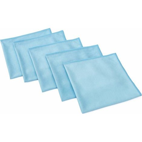Bellerise – Premium-fensterputztücher (5er-pack) – Fusselfrei Und Streifenfrei, 40 X 40 Cm, Hellblau