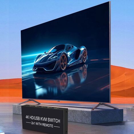 Bellerise – 4k@60hz Hdmi Kvm-switch – 2 Computer, 1 Monitor – 4 Usb-anschlüsse – Büro/besprechungsraum