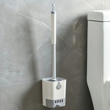 Bellerise – Wandmontiertes Wc-bürstenset Mit Langem Griff – Flexibles Design Ohne Tote Winkel Für Mühelose Badreinigung
