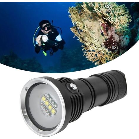 Bellerise – Tauchlampe Mit 12 Leds – 10.000 Lm, Ip68, 100 M Leuchtweite – Dreifarbig, 5 Modi – Zum Tauchen Und Nachtangeln