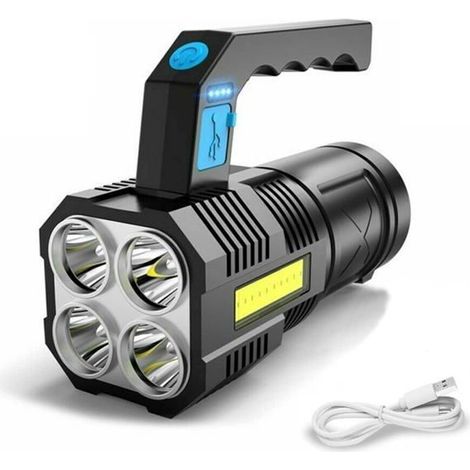 Bellerise - Extrem Leistungsstarke, Wiederaufladbare Cob-led-taschenlampe, Wasserdichte Arbeitsleuchte Mit 4 Modi [energieklasse A]