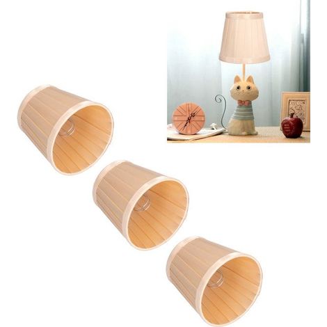 Bellerise – 3er-set Stofflampenschirme – E14-clipfassung – Plissiert, Hellgold – Schlafzimmer-inneneinrichtung
