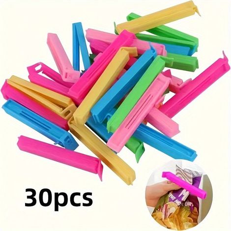 Bellerise – 30er-pack Wiederverwendbare Plastik-lebensmittelbeutelclips – Feuchtigkeits- Und Staubbeständig