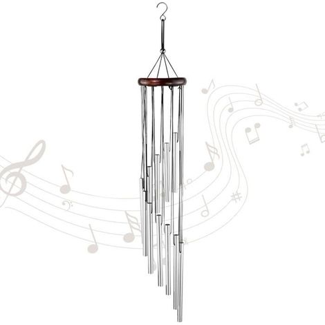Bellerise – Windspiel Aus Metall Für Drinnen Und Draußen Mit 12 Langen Aluminiumrohren Für Terrasse Und Balkon