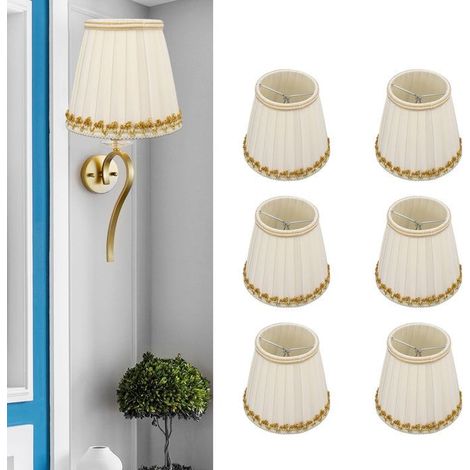 Bellerise – 6er-pack Stofflampenschirme – Px1628 – 6er-pack Sparpaket – Hotelzimmer – 9 × 14 × 13 Cm