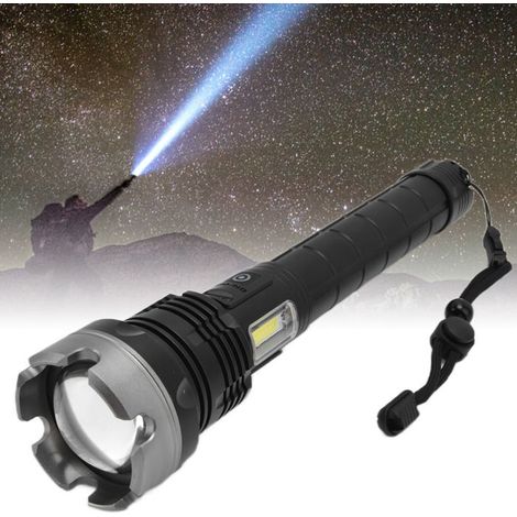 Bellerise - P90 Taschenlampe – 5000 Lm Teleskopzoom Ip65 – Für Camping Und Wandern 26,5 Cm