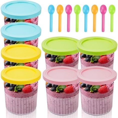 Bellerise – 8er-set Ninja Creami Aufbewahrungsschalen Nc501 Nc500 – 680 Ml, Bpa-frei, Spülmaschinenfest – Deluxe-serie Eiscreme- Und Sorbetbehälter