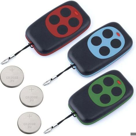 Bellerise – 3er-pack Universal-torfernbedienungen 433,92 Mhz – Programmierbarer Festcode – Elegante Automatische Fernbedienung Inklusive Batterie