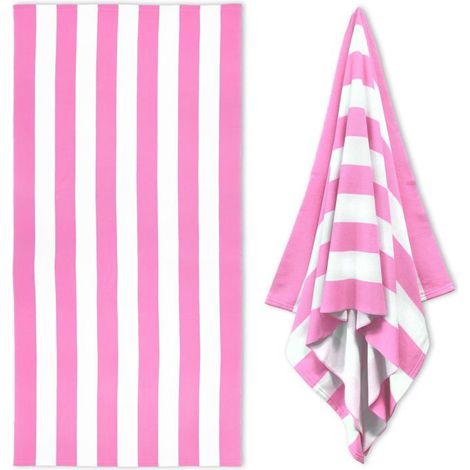 Bellerise – Extra Großes Strandtuch – Mikrofaser-poolhandtuch 89 X 178 Cm, Rosa Gestreift, Schnelltrocknend