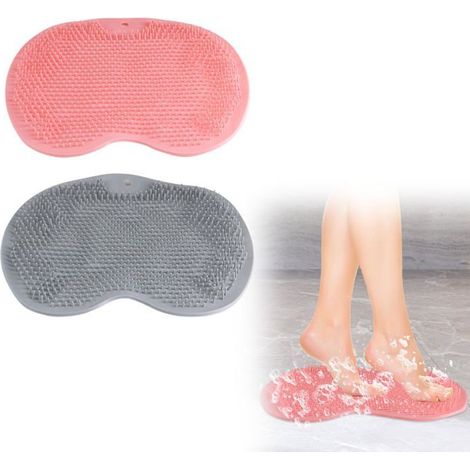 Bellerise – 2 Rutschfeste Silikon-massagematten Mit Saugnäpfen, Fußpeeling-duschmassagegerät, Reinigt Und Peelt Die Füße Ohne Bücken