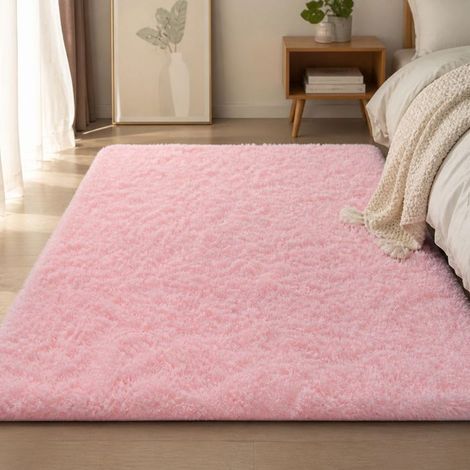 Bellerise – Weicher, Rutschfester Hochflorteppich – Weiches Polyester, 4 Cm – Für Wohnzimmer, Schlafzimmer Und Sofa – Rosa, 120 X 160 Cm