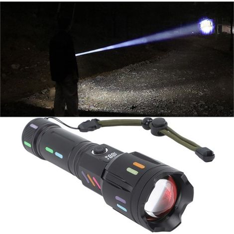 Bellerise – Zoombare Weiße Laser-taschenlampe – F351 – Fernbeleuchtung Mit Batterieanzeige – 18,5 Cm