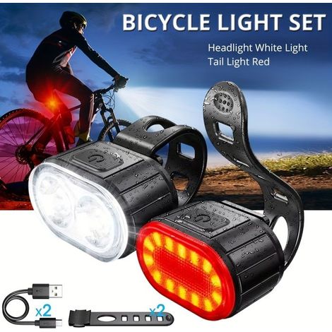 Bellerise – Fahrradbeleuchtungsset Mit Zwei Leuchten – Komplettset (weißes Vorderlicht Und Rotes Rücklicht) – Usb-aufladbar