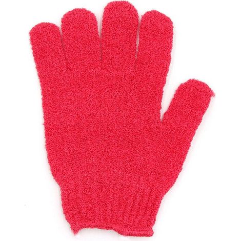 Bellerise - 5-finger-peelinghandschuh - Dickes Rotes Nylon - Weich Und Strapazierfähig - Für Die Tägliche Dusche