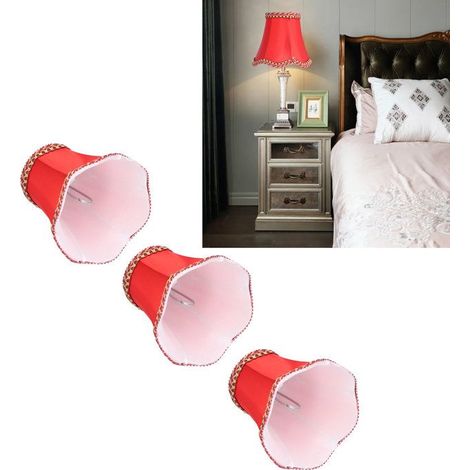 Bellerise – 3er-pack E14-stofflampenschirme – Modernes Design, Schnellverschluss – Rot – 13 × 12 Cm