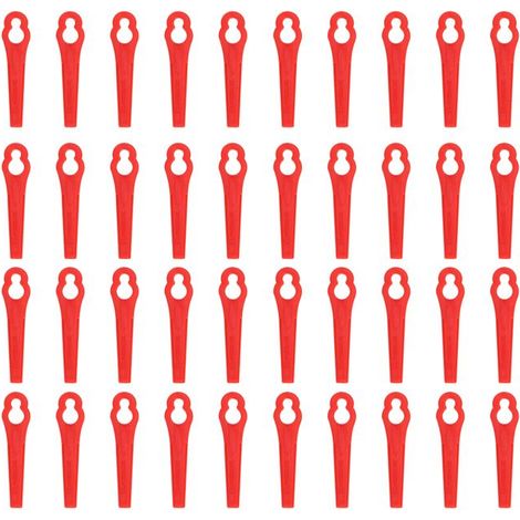 Bellerise – 40 Ersatzklingen – Hochfeste Kunststoffklingen – Für Akku-freischneider – 84 Mm – Rot