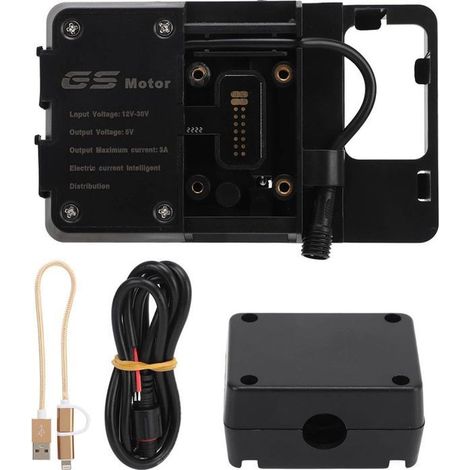 Bellerise – Motorrad-handyhalterung – 5v/3a-ladegerät – Abs – Kompatibel Mit Bmw R1250gs Adv, R1200gs Lc, F850gs – Schwarz