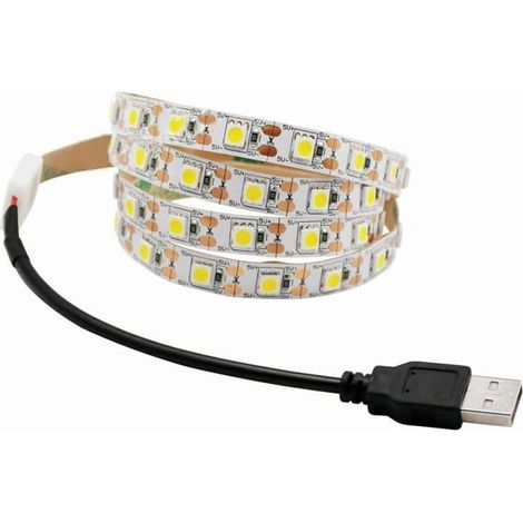 Bellerise - Schwarzer 5v Usb-led-streifen, Ideal Für Die Tv-hintergrundbeleuchtung, Flexibel Und Selbstklebend (warmweißes Licht, 50 Cm, 30 Leds)