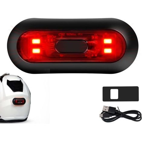 Bellerise - Leuchte Für Fahrrad- Oder Motorradhelme - Wiederaufladbare Und Wasserdichte Led-bremsleuchte / Sicherheitsleuchte (schutzart Ipx6).