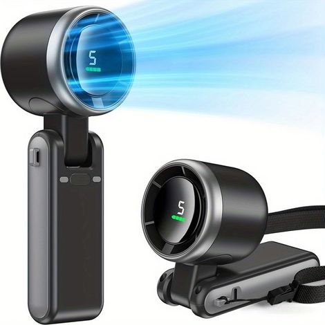 Bellerise – Kompakter, Faltbarer Und Tragbarer Ventilator: Kompatibel Mit Usb-ladefunktion, Mit 5 Einstellbaren Geschwindigkeitsstufen Und Leisem Betrieb.
