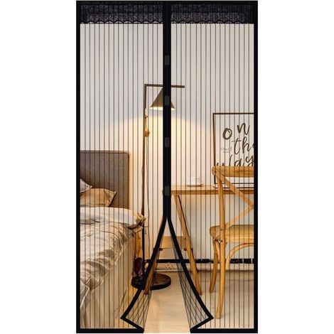 Bellerise – Magnetisches Türgitter – Automatischer Schließmechanismus & Kein Bohren Erforderlich – Insektenschutzgitter Mit Klebestreifen – 100 X 220 Cm, Schwarz