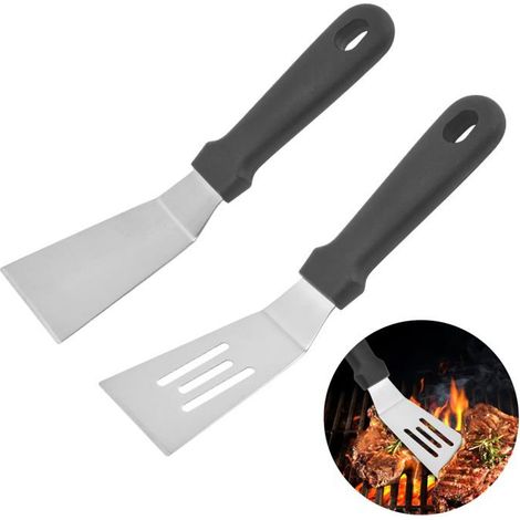 Bellerise – Set Mit 2 Kleinen Edelstahlspateln – Mini-servierspateln – Flache Küchenspatel Aus Metall