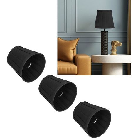 Bellerise – 3er-set Stofflampenschirme – E14-clipfassung – Schwarzer Filz – Für Schlafzimmer, Büro, Hotel