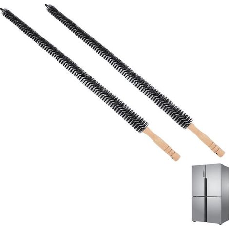 Bellerise – Kühlschlangen-reinigungsbürste, 75 Cm Langer Griff, Stiellose Stahlbürste, Flexibel, 2er-pack