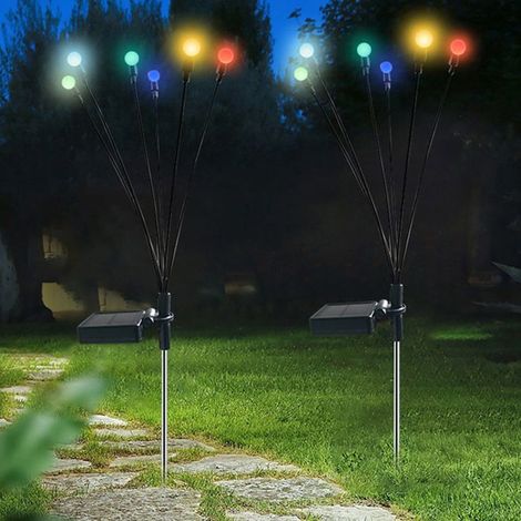 Bellerise – Solarleuchte „glühwürmchen“ – 8 Schwingende Leds – Garten, Rasen, Ip65, Schwarz