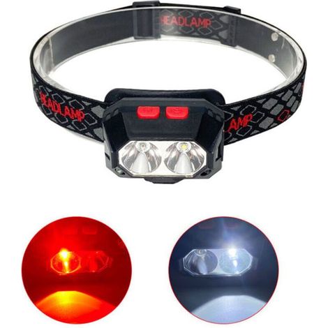 Bellerise – Wiederaufladbare Led-stirnlampe, 1000 Lux – Weißes Und Rotes Licht, 6 Modi, Ipx4 – 68 Stunden Akkulaufzeit Für Radfahren, Camping, Wandern Und Heimwerkerprojekte